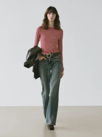 Gestreiftes Langarm-T-Shirt