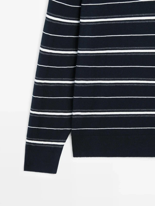 Gestreiftes Poloshirt aus Baumwollmischung Gestreiftes Poloshirt aus Baumwollmischung