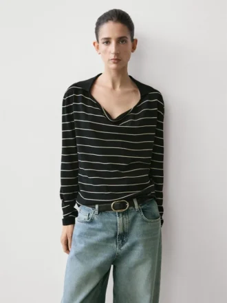 Gestreiftes Poloshirt aus Baumwollstrick