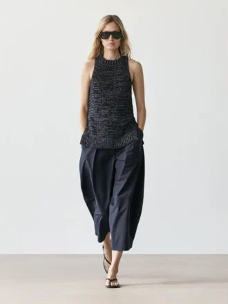 Gestreiftes Strick-Haltertop