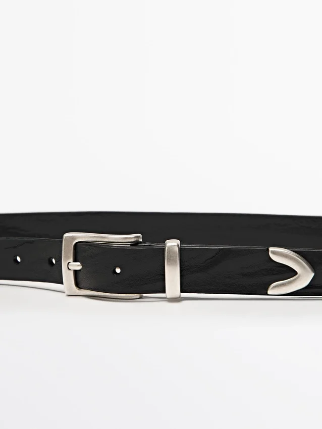 Gürtel aus Nappaleder mit Zierdetail Gürtel aus Nappaleder mit Zierdetail