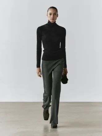 Halbtransparentes Langarm-T-Shirt