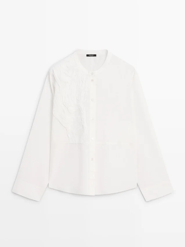 Hemd aus Baumwollmischgewebe mit Stickerei Hemd aus Baumwollmischgewebe mit Stickerei