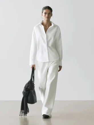 Hemd aus Baumwollpopeline mit Abnähern