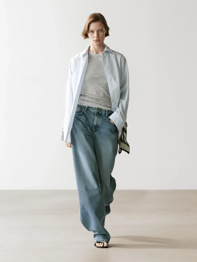 Hemd aus Popeline und Baumwollmischung Hemd aus Popeline und Baumwollmischung