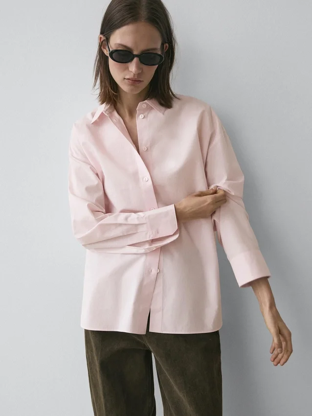 Hemd aus Popeline und Baumwollmischung Hemd aus Popeline und Baumwollmischung