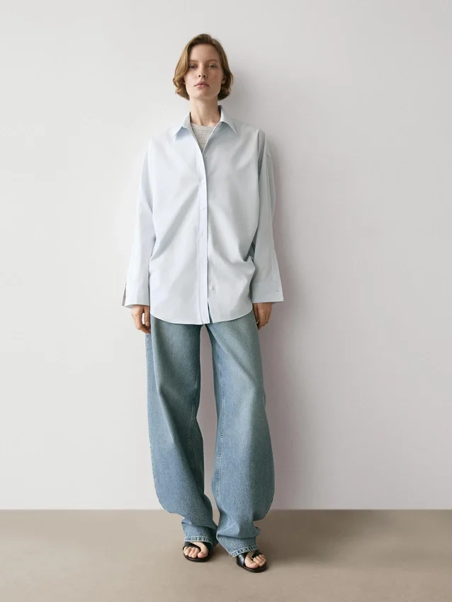 Hemd aus Popeline und Baumwollmischung Hemd aus Popeline und Baumwollmischung