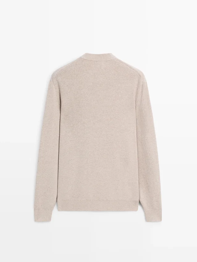 Henley-Pullover aus Baumwollstrick Henley-Pullover aus Baumwollstrick