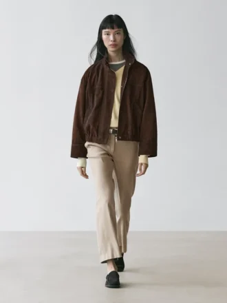 Hose aus Leinenmischung mit geradem Bein