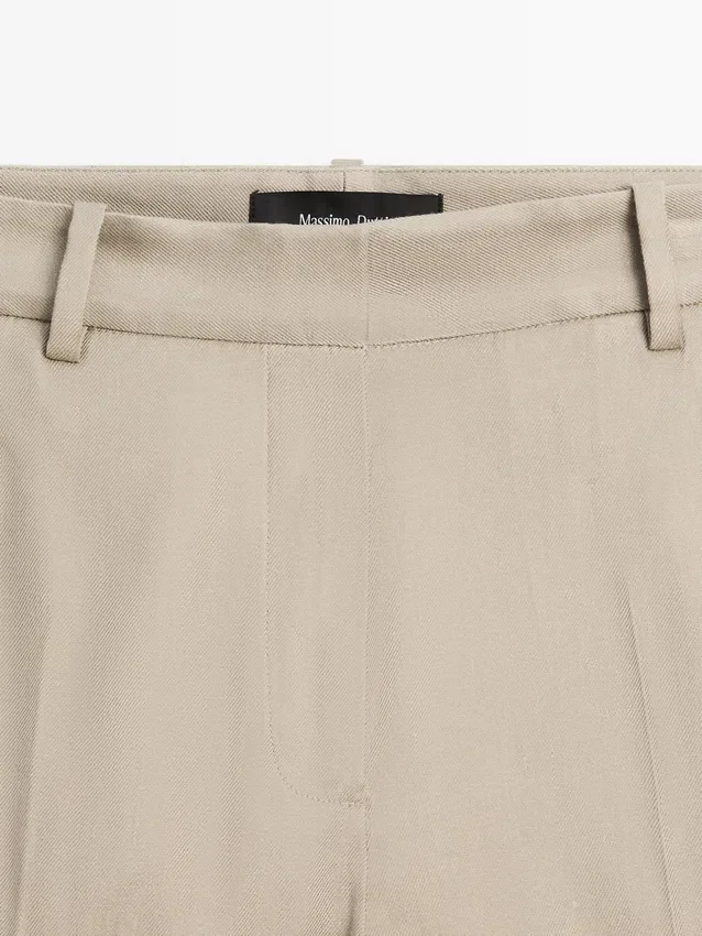 Hose aus Leinenmischung mit geradem Bein Hose aus Leinenmischung mit geradem Bein