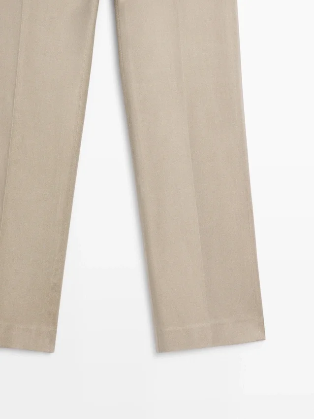 Hose aus Leinenmischung mit geradem Bein Hose aus Leinenmischung mit geradem Bein