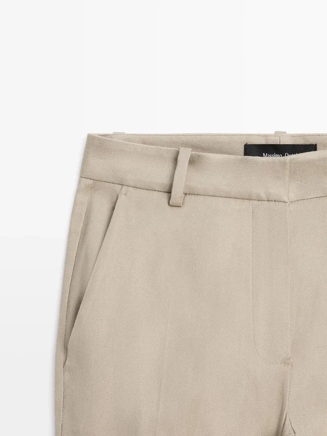 Hose aus Leinenmischung mit geradem Bein Hose aus Leinenmischung mit geradem Bein