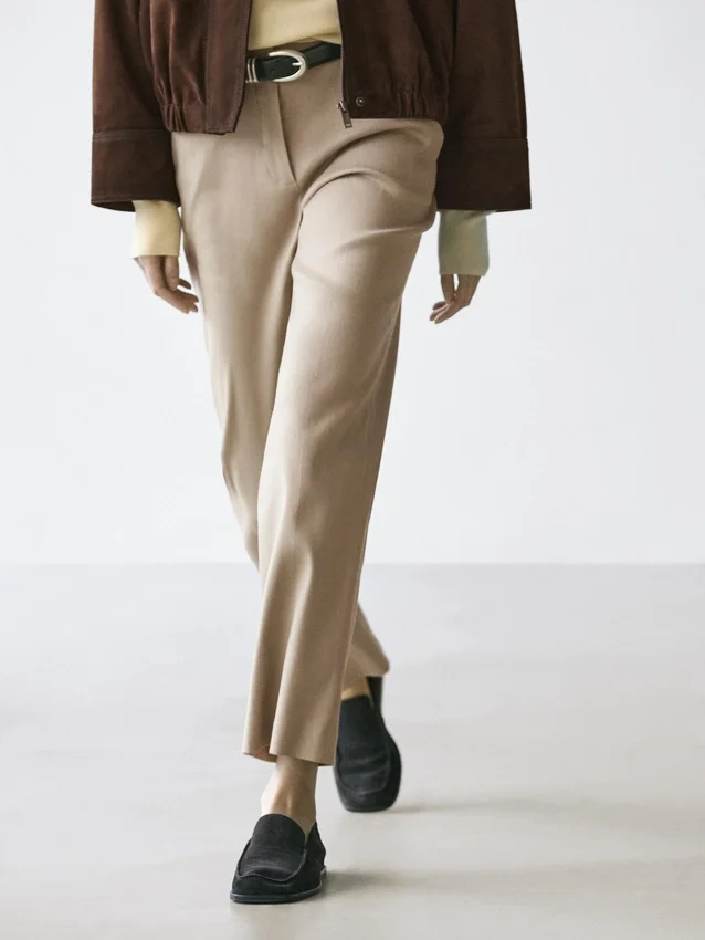 Hose aus Leinenmischung mit geradem Bein Hose aus Leinenmischung mit geradem Bein