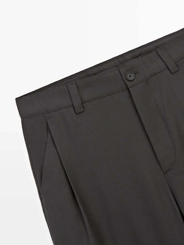 Hose aus Wollmischung mit lockerer Passform Hose aus Wollmischung mit lockerer Passform