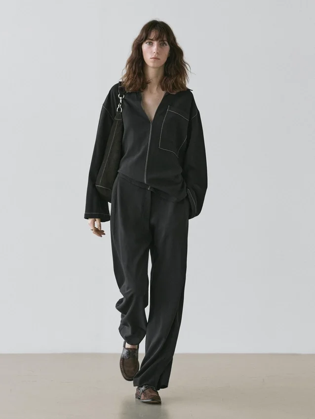 Hose aus Wollmischung mit Nahtdetails Hose aus Wollmischung mit Nahtdetails