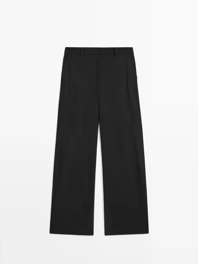 Hose aus Wollmischung mit Nahtdetails Hose aus Wollmischung mit Nahtdetails