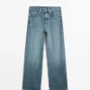 Jeans mit hoher Taille und weitem Bein Jeans mit hoher Taille und weitem Bein