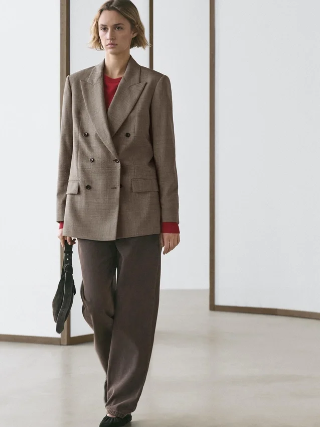 Karierter Blazer aus Wolle Karierter Blazer aus Wolle