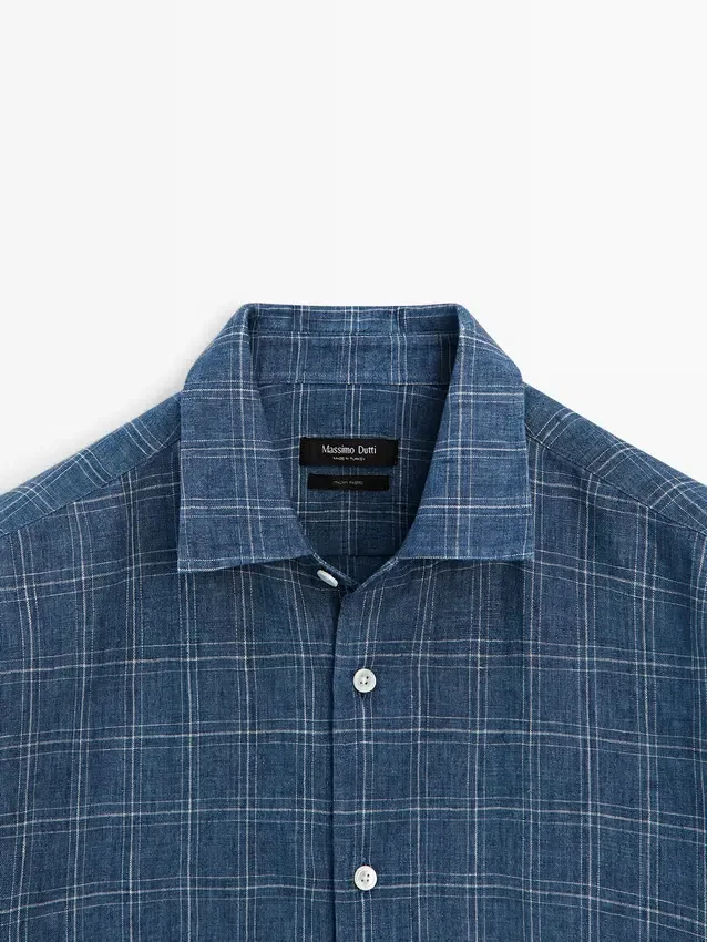 Kariertes Hemd aus 100 % Leinen Kariertes Hemd aus 100 % Leinen