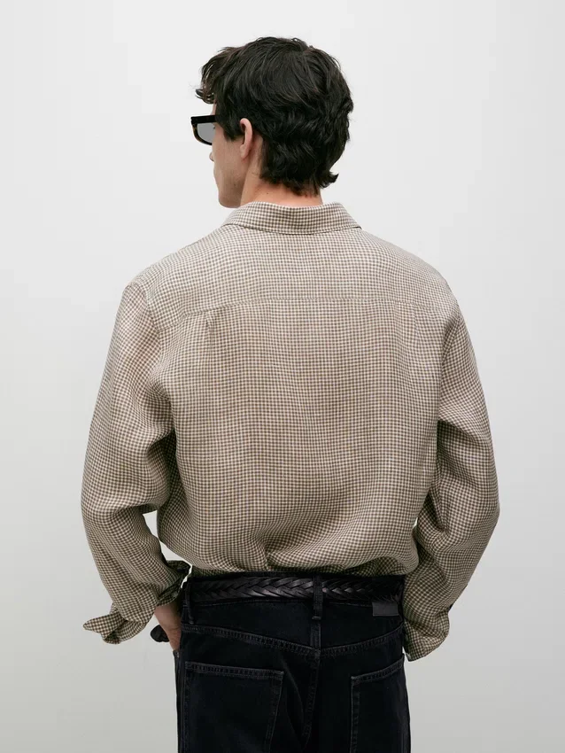 Kariertes Hemd aus 100 % Leinen Kariertes Hemd aus 100 % Leinen