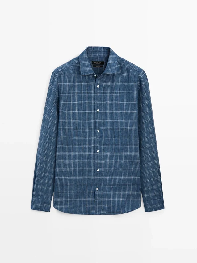 Kariertes Hemd aus 100 % Leinen Kariertes Hemd aus 100 % Leinen