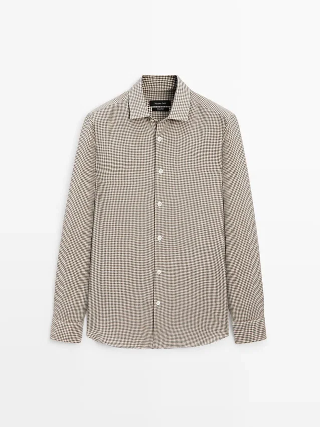 Kariertes Hemd aus 100 % Leinen Kariertes Hemd aus 100 % Leinen