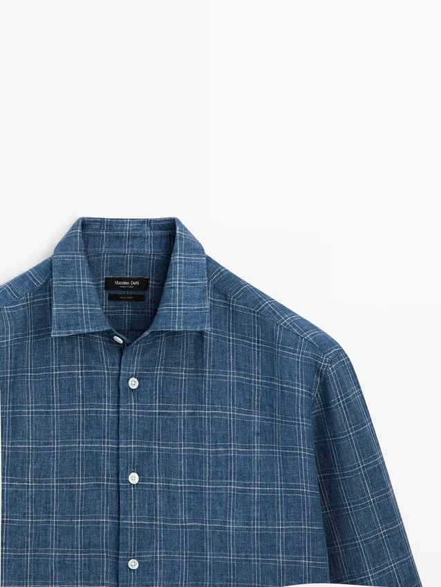 Kariertes Hemd aus 100 % Leinen Kariertes Hemd aus 100 % Leinen