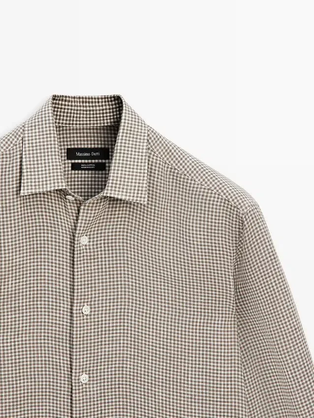 Kariertes Hemd aus 100 % Leinen Kariertes Hemd aus 100 % Leinen