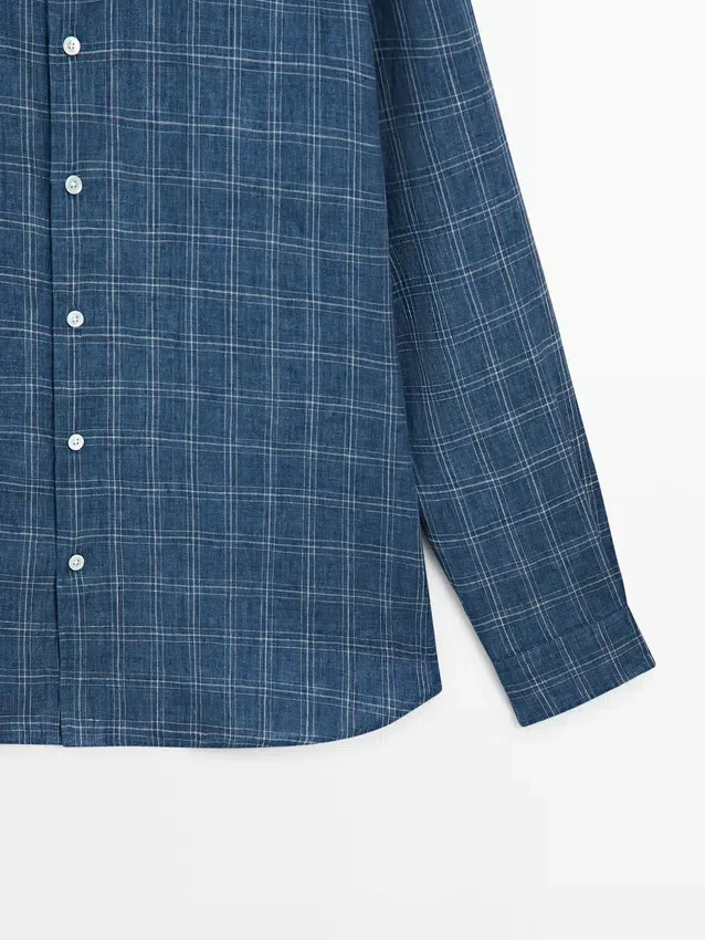 Kariertes Hemd aus 100 % Leinen Kariertes Hemd aus 100 % Leinen