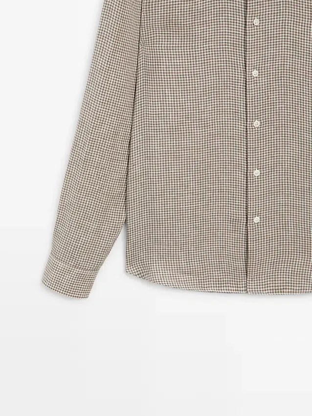 Kariertes Hemd aus 100 % Leinen Kariertes Hemd aus 100 % Leinen