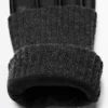 Kontrastreiche Handschuhe aus Nappaleder und Strick Kontrastreiche Handschuhe aus Nappaleder und Strick