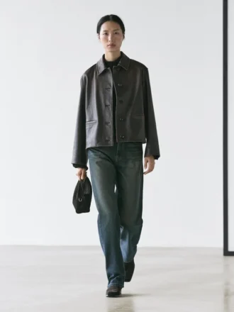 Kurze Nappalederjacke