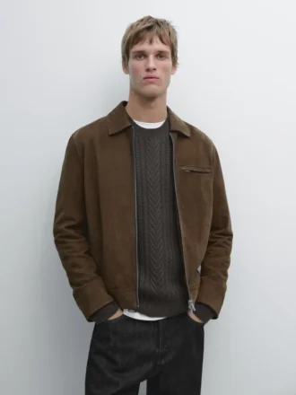 Kurze Wildlederjacke