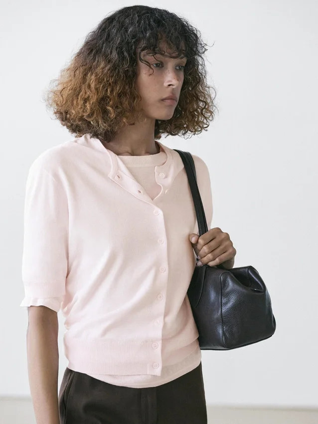 Kurzärmelige Strick-Cardigan Kurzärmelige Strick-Cardigan