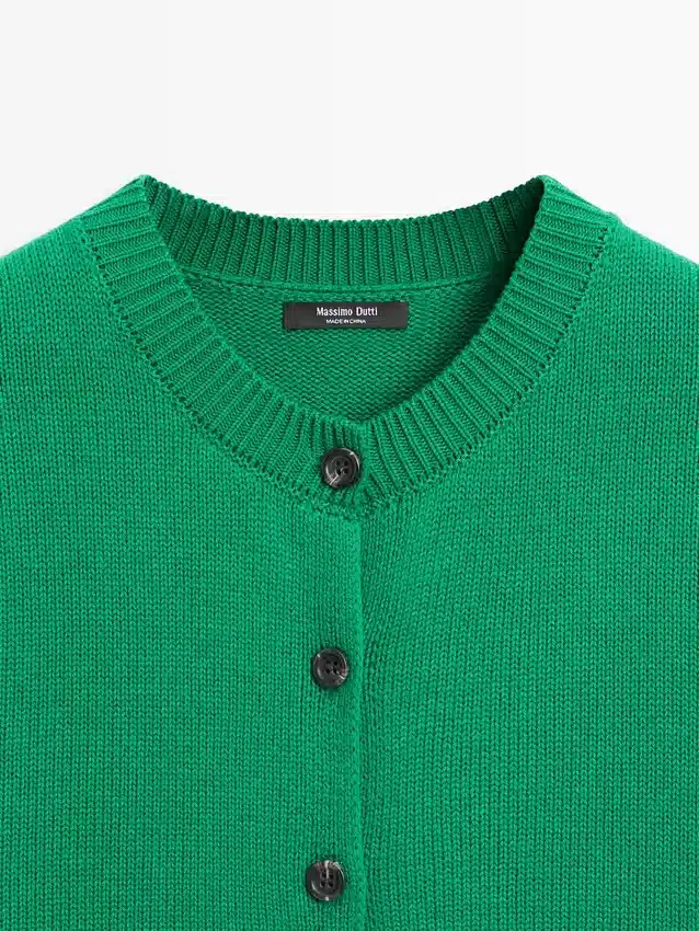 Kurzärmelige Strickcardigan aus Baumwollmischung Kurzärmelige Strickcardigan aus Baumwollmischung