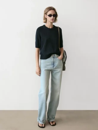 Kurzärmeliger Strickpullover