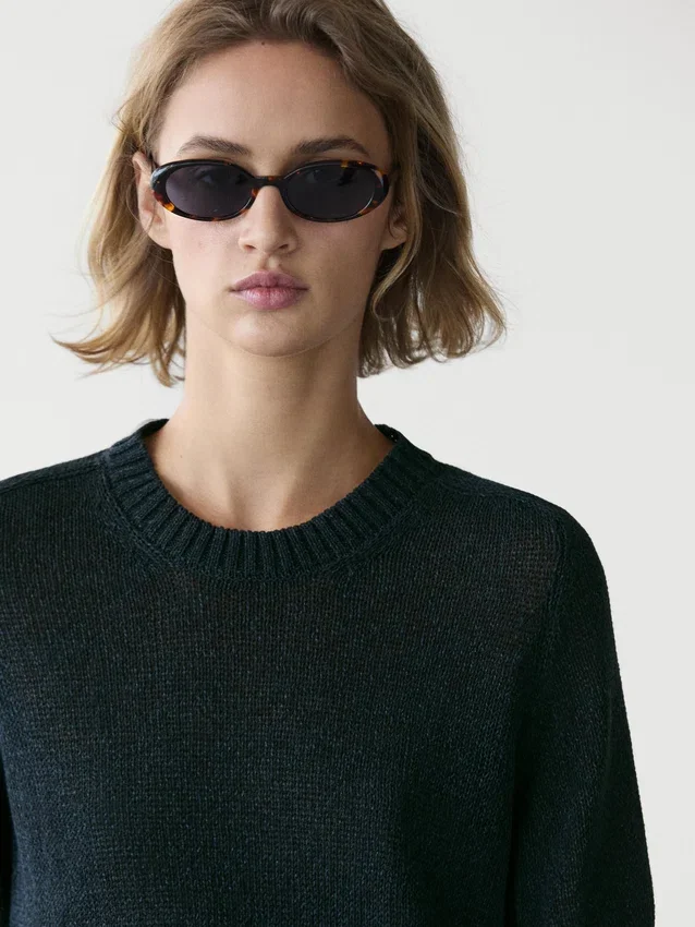 Kurzärmeliger Strickpullover Kurzärmeliger Strickpullover