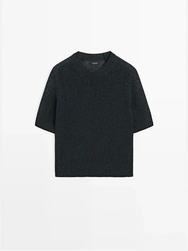 Kurzärmeliger Strickpullover Kurzärmeliger Strickpullover