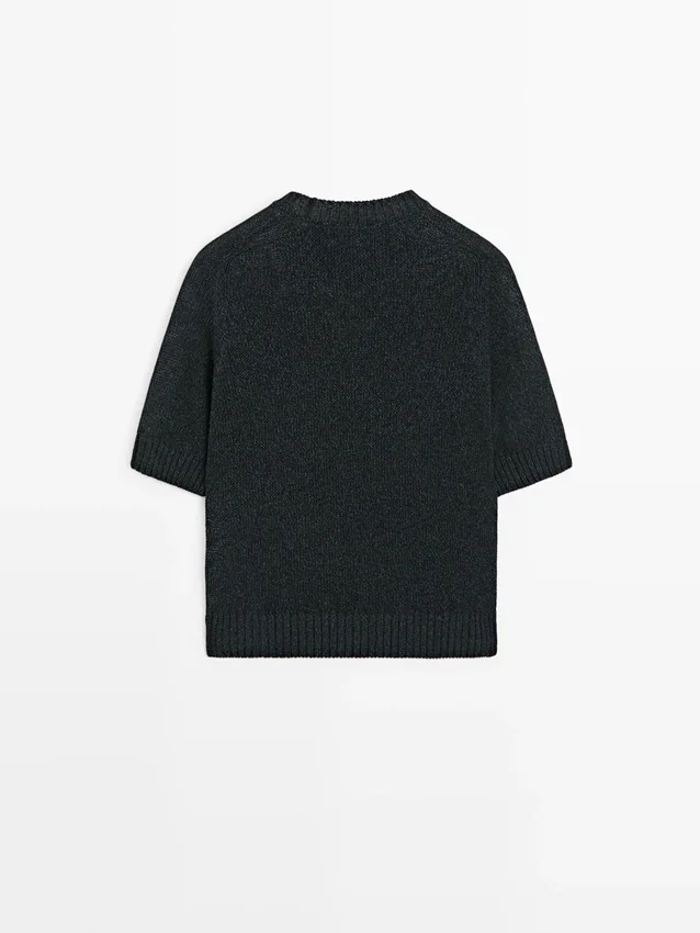 Kurzärmeliger Strickpullover Kurzärmeliger Strickpullover