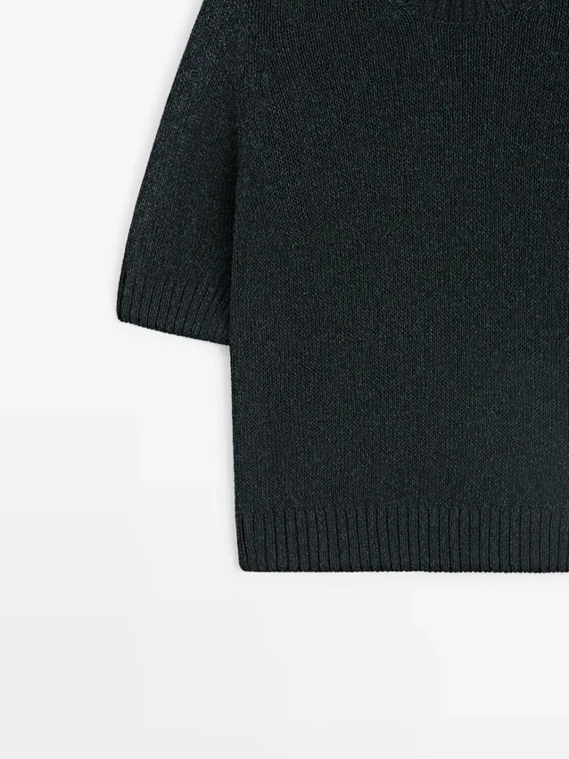 Kurzärmeliger Strickpullover Kurzärmeliger Strickpullover