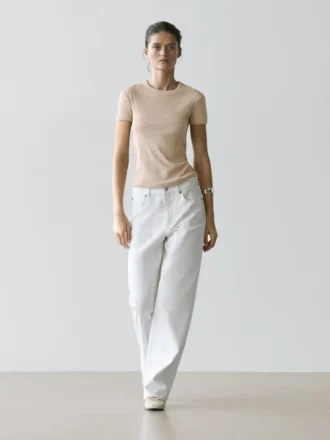 Kurzärmeliges Baumwoll-T-Shirt