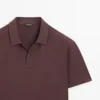 Kurzärmeliges Poloshirt aus Leinen und Baumwolle