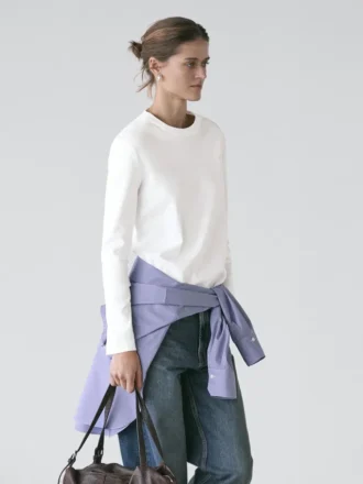 Langarm-T-Shirt aus 100 % Baumwoll-Interlock