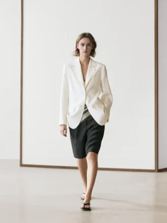 Lange Bermudashorts aus Leinen