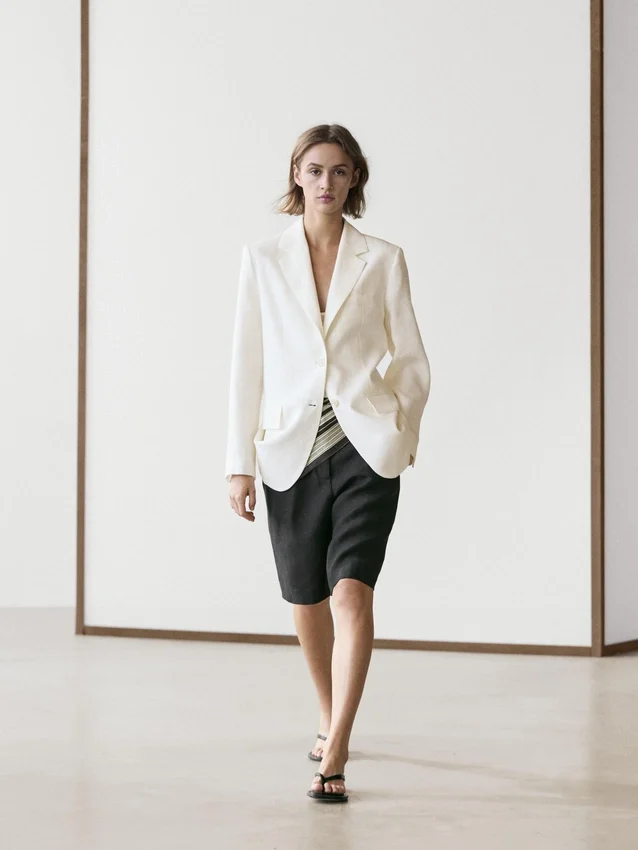 Lange Bermudashorts aus Leinen Lange Bermudashorts aus Leinen