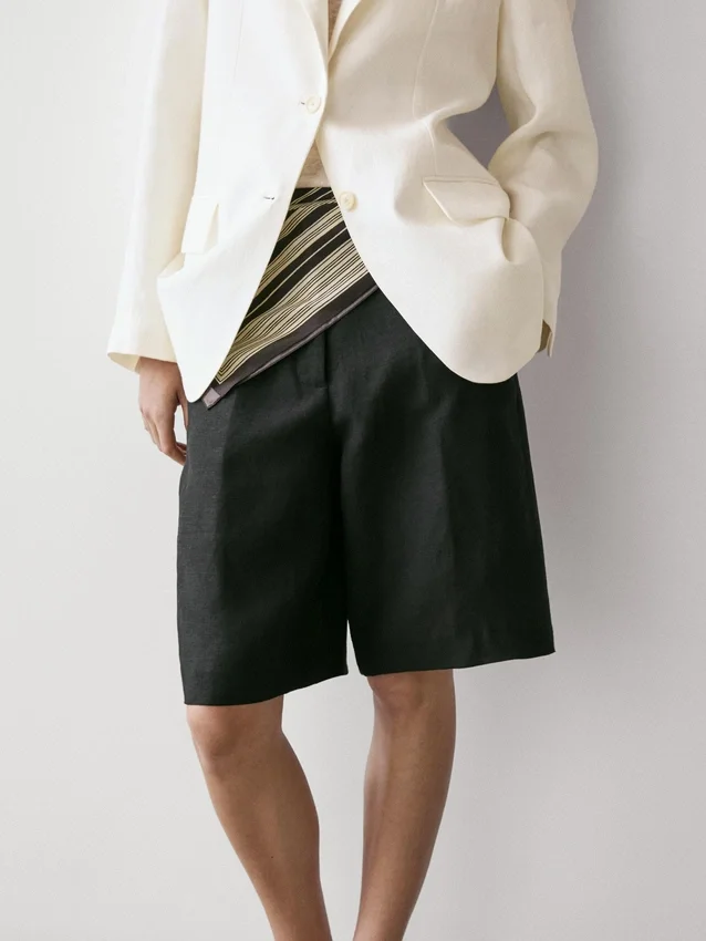 Lange Bermudashorts aus Leinen Lange Bermudashorts aus Leinen