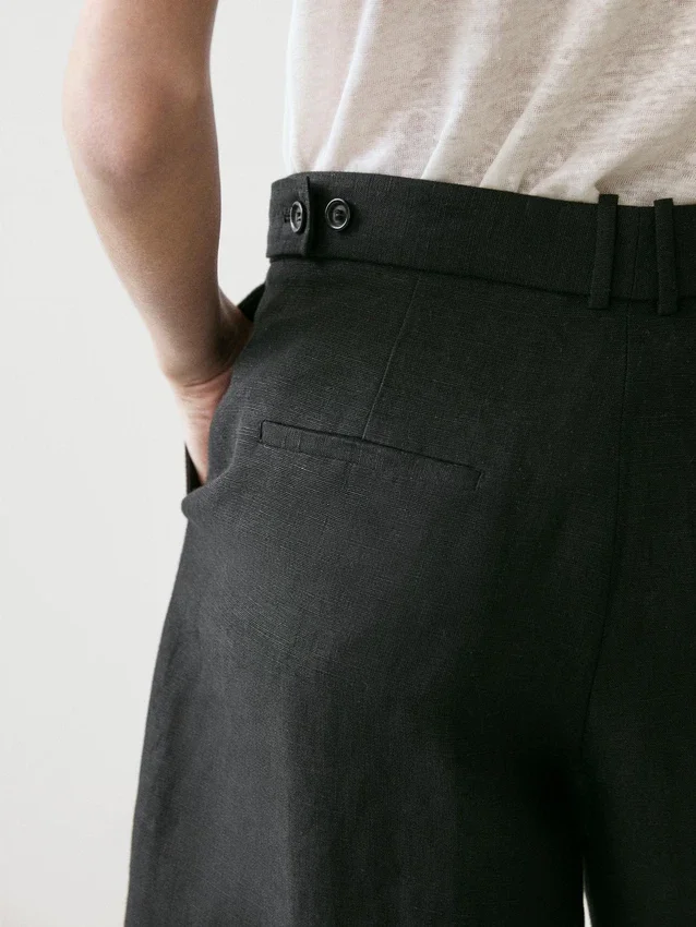 Lange Bermudashorts aus Leinen Lange Bermudashorts aus Leinen