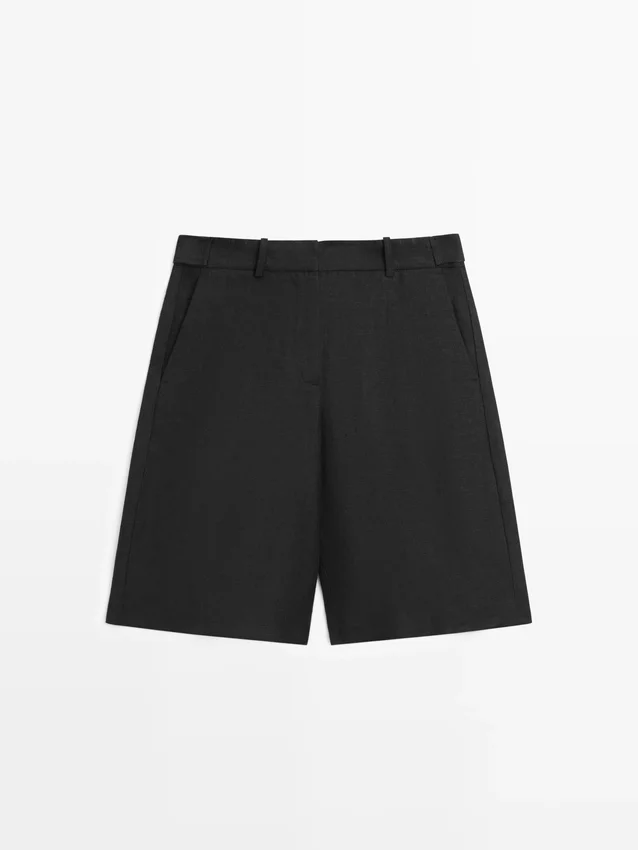 Lange Bermudashorts aus Leinen Lange Bermudashorts aus Leinen