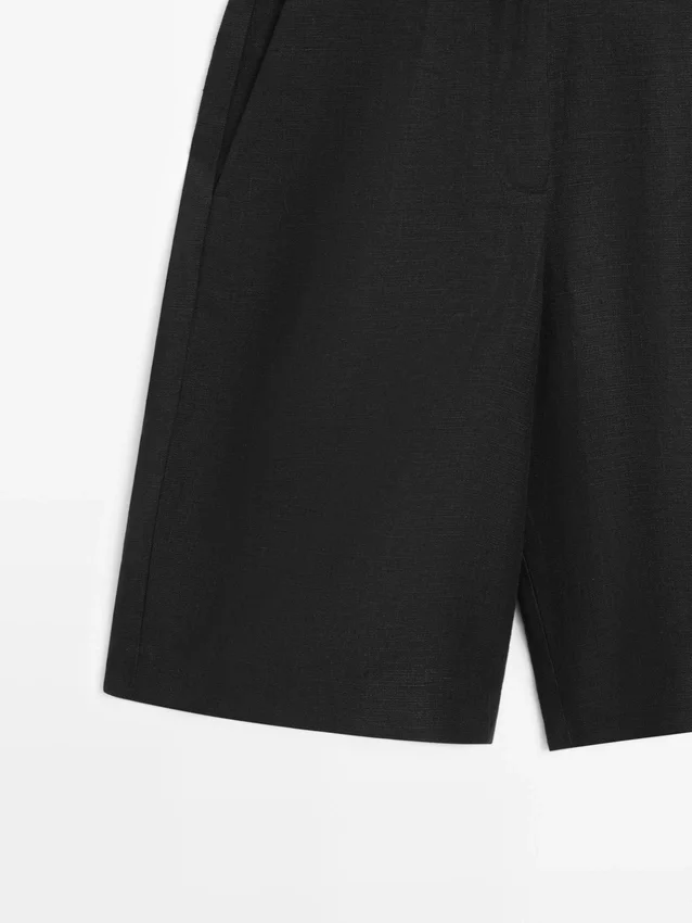 Lange Bermudashorts aus Leinen Lange Bermudashorts aus Leinen
