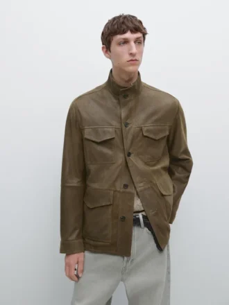 Lederjacke aus Ziegenleder mit Used-Look